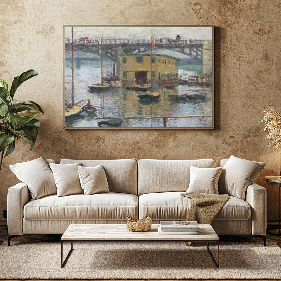 Immerse yourself in the tranquility of this Impressionist masterpiece capturing a serene riverside for Family Room