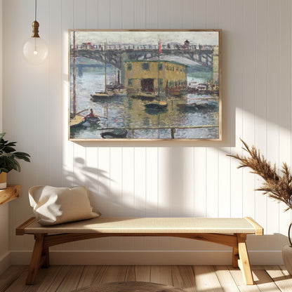 Immerse yourself in the tranquility of this Impressionist masterpiece capturing a serene riverside for Hallway