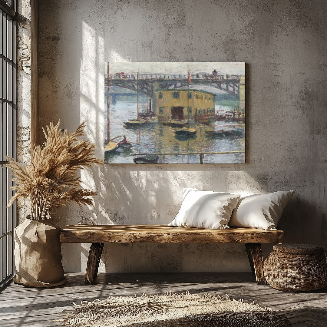 Immerse yourself in the tranquility of this Impressionist masterpiece capturing a serene riverside for Veranda