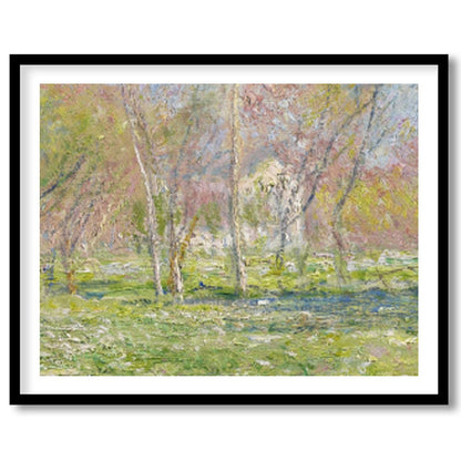 Capture the serene beauty of nature with this stunning impressionist artwork, featuring a tranquil for dwelling