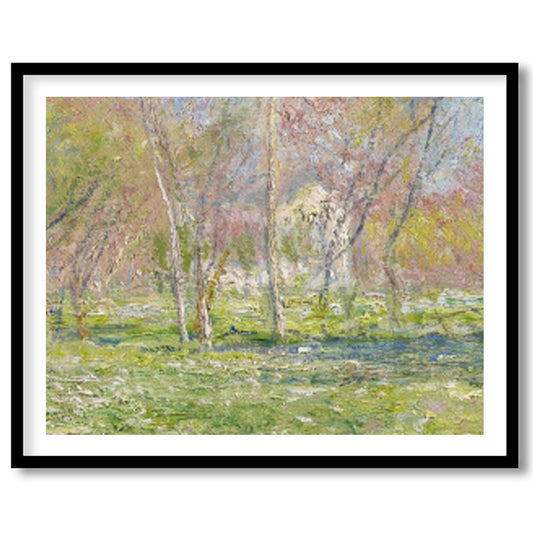 Capture the serene beauty of nature with this stunning impressionist artwork, featuring a tranquil for dwelling