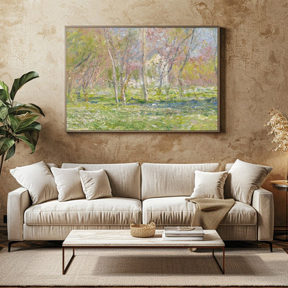 Capture the serene beauty of nature with this stunning impressionist artwork, featuring a tranquil for Family Room