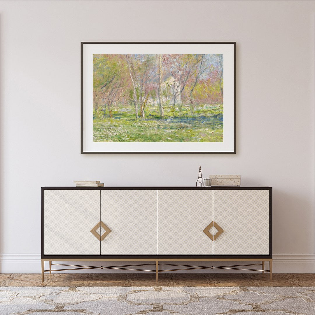 Capture the serene beauty of nature with this stunning impressionist artwork, featuring a tranquil for Foyer