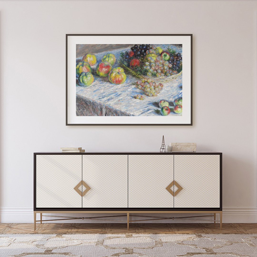 This stunning impressionist piece captures the essence of a bountiful fruit spread with a vivid for Foyer