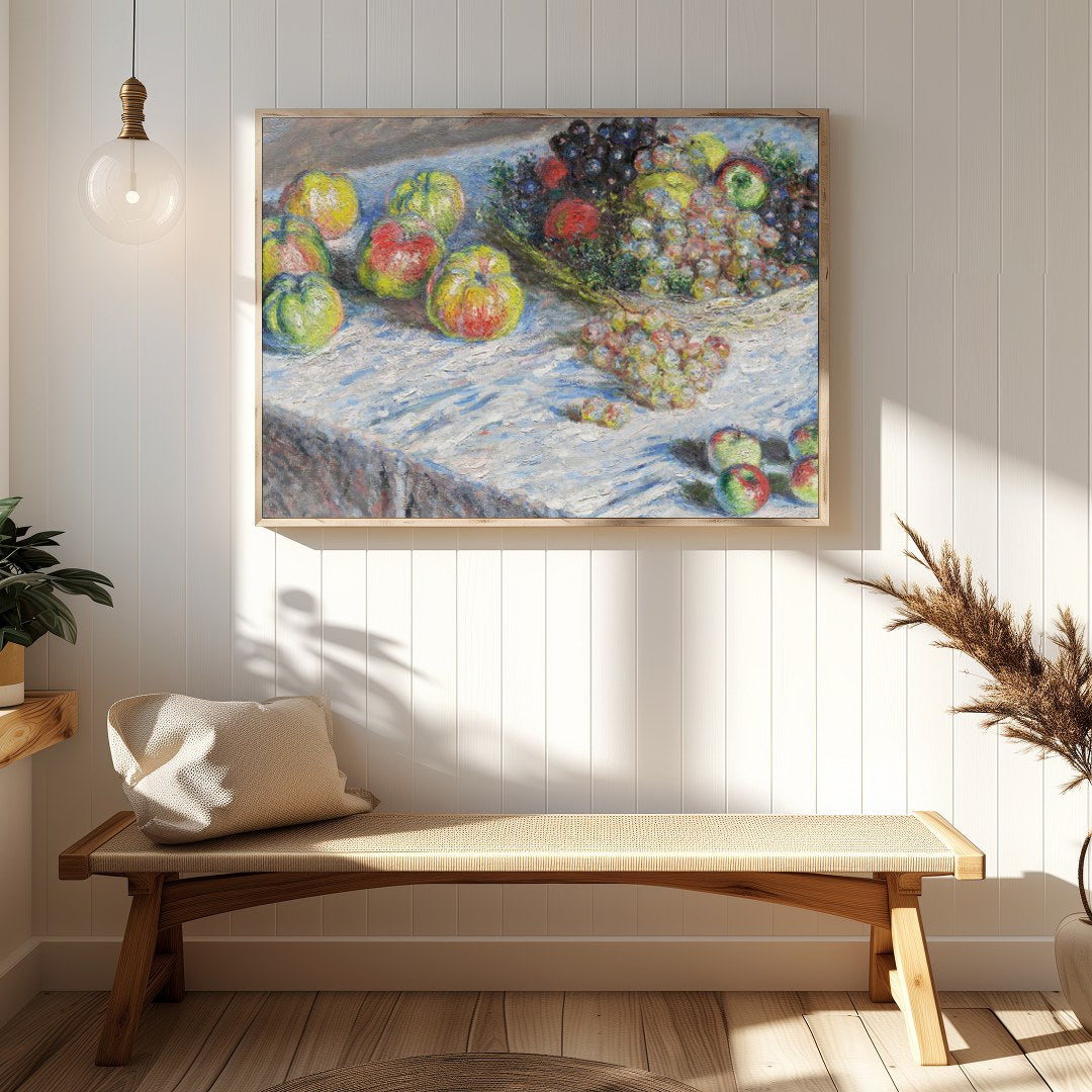 This stunning impressionist piece captures the essence of a bountiful fruit spread with a vivid for Hallway