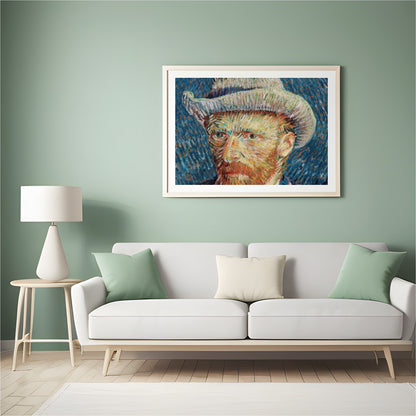 Dive into the mind of an artistic genius with this vibrant self-portrait. The swirling brushstrokes for Hall