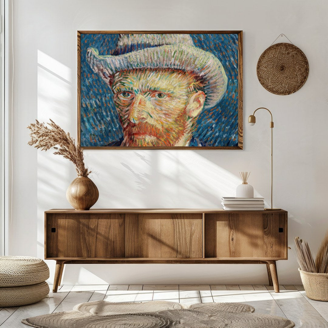 Dive into the mind of an artistic genius with this vibrant self-portrait. The swirling brushstrokes for Sitting Area