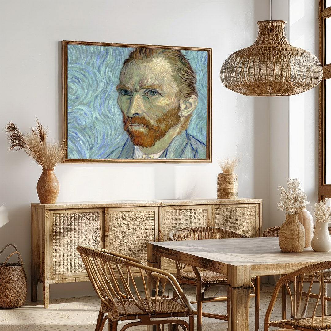 This captivating portrait draws you into its swirling background, reflecting the emotive spirit and for Dining
