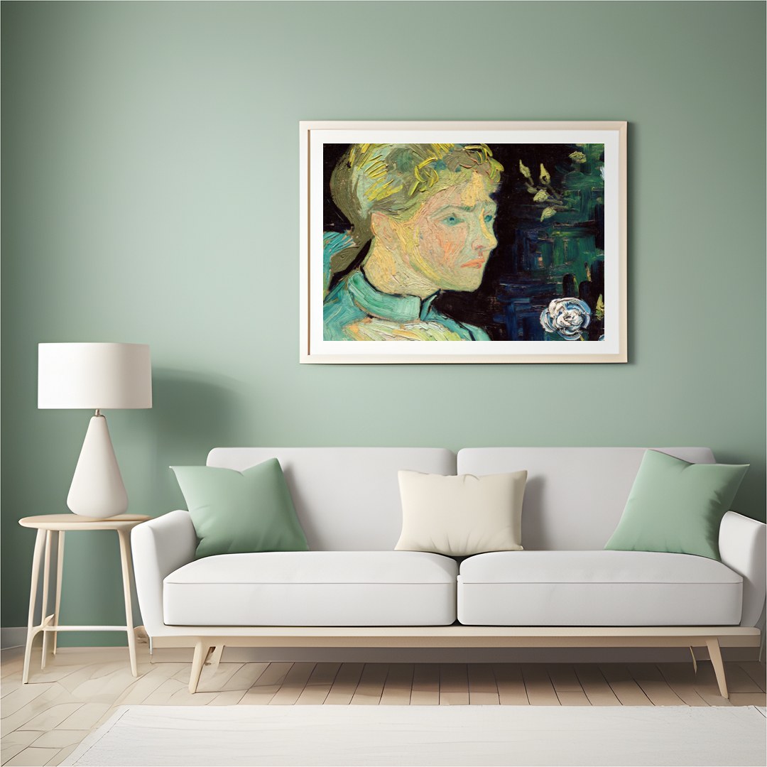 Immerse yourself in the captivating strokes of this impressionistic portrait, depicting a woman for Hall
