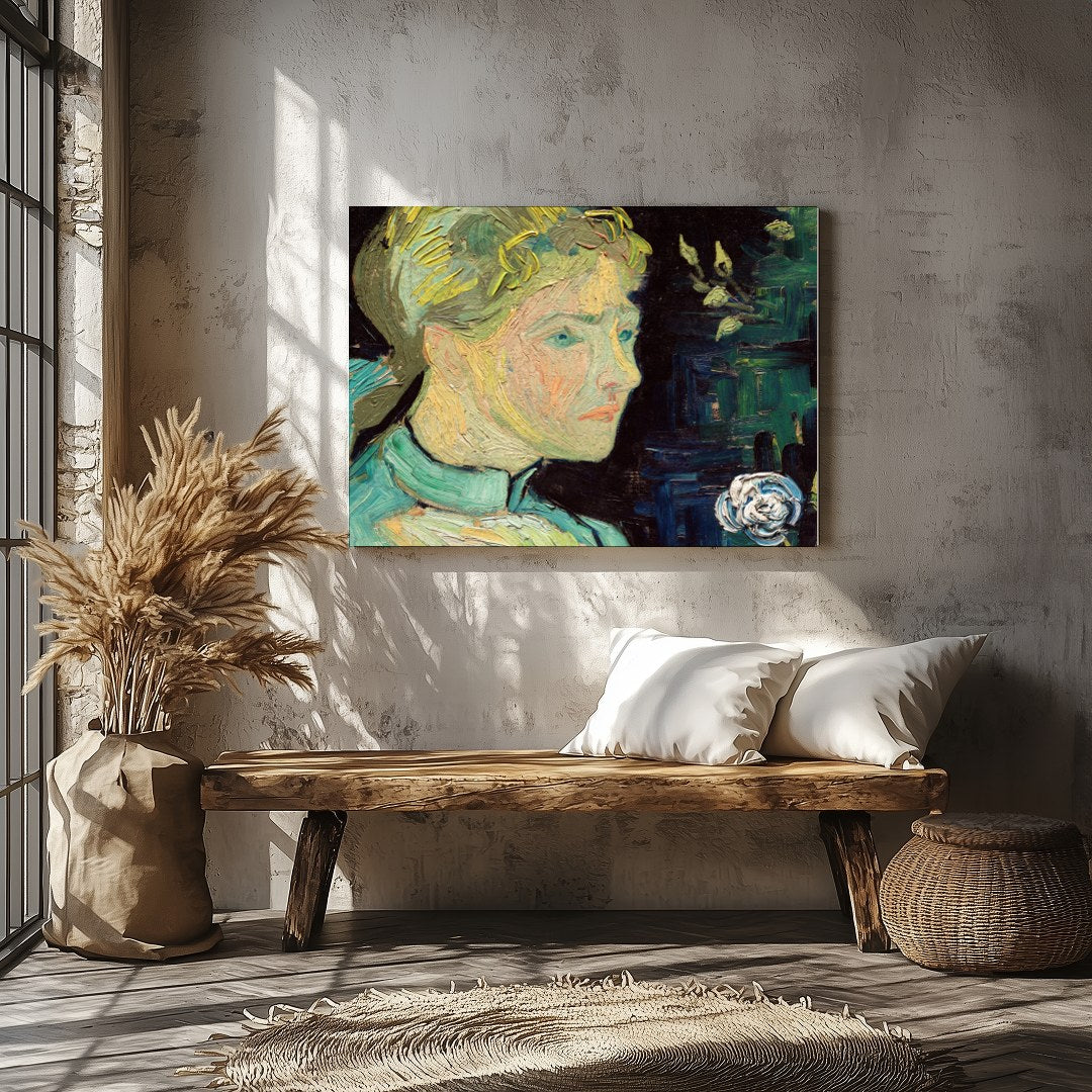 Immerse yourself in the captivating strokes of this impressionistic portrait, depicting a woman for Veranda
