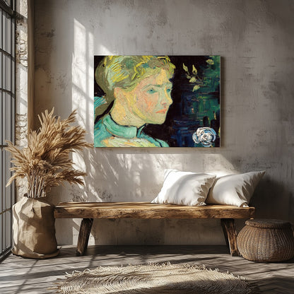 Immerse yourself in the captivating strokes of this impressionistic portrait, depicting a woman for Veranda
