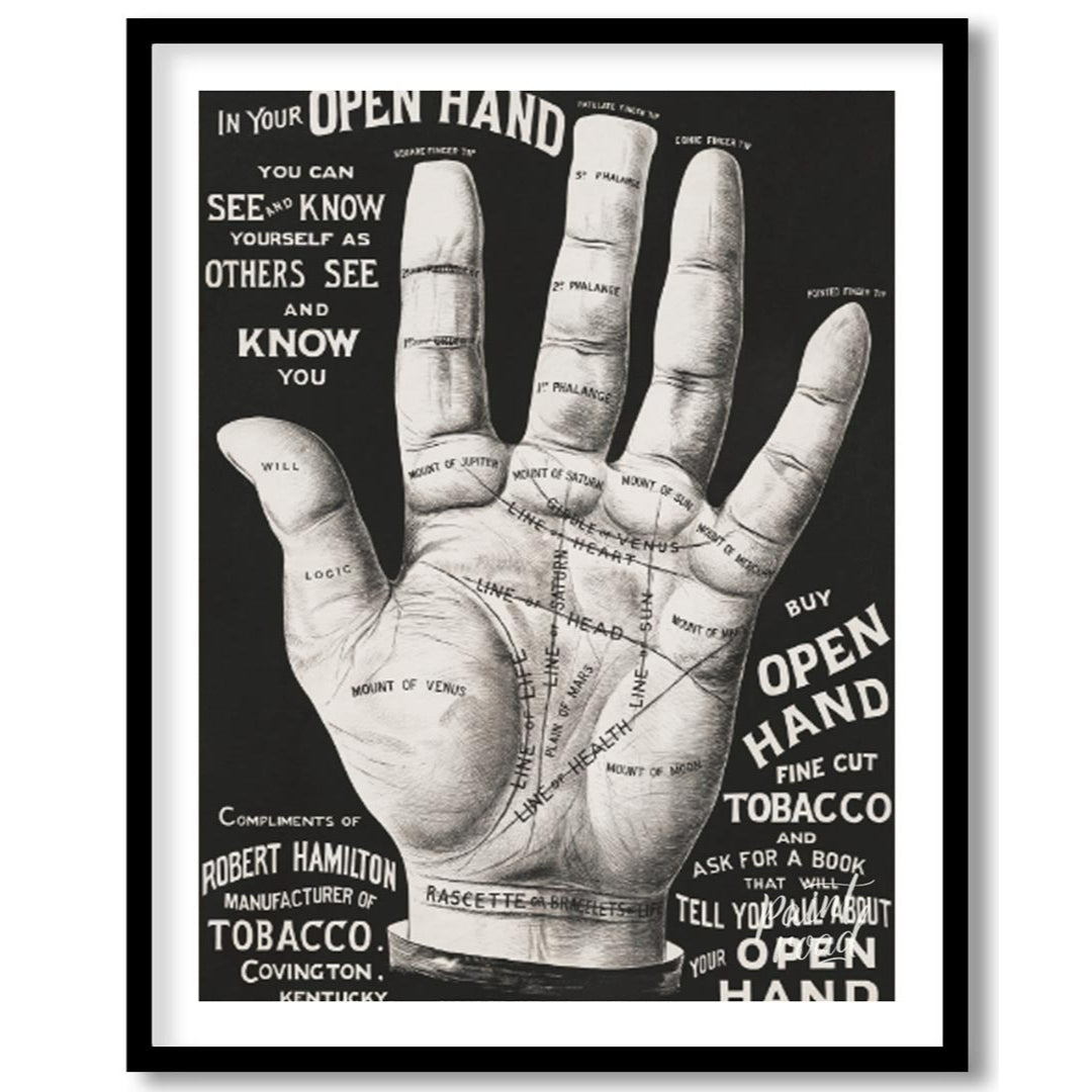This abstract, poetic poster features fragmented phrases like "IN YOUR OPEN HAND, SEEK KNOW, OTHERS… for abode
