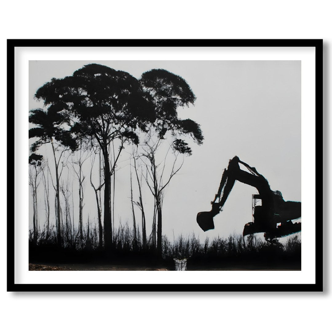 Immerse yourself in a thought-provoking blend of nature and industry. This striking artwork for place