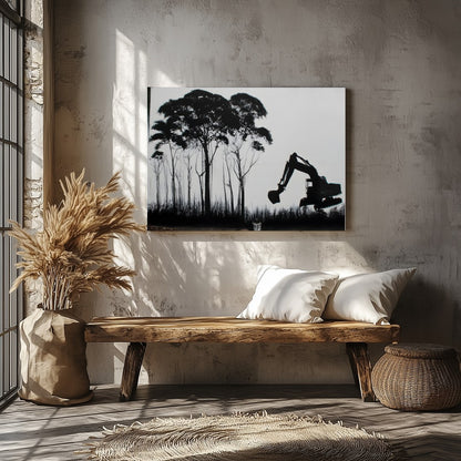 Immerse yourself in a thought-provoking blend of nature and industry. This striking artwork for Veranda