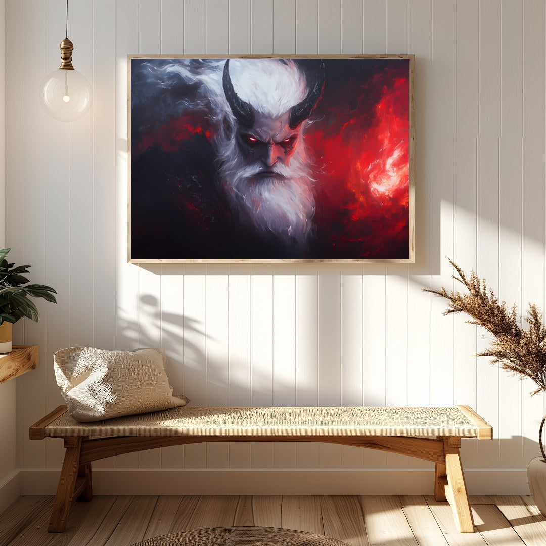 Dive into the depths of fantasy with this striking artwork, depicting a powerful demon with an for Hallway