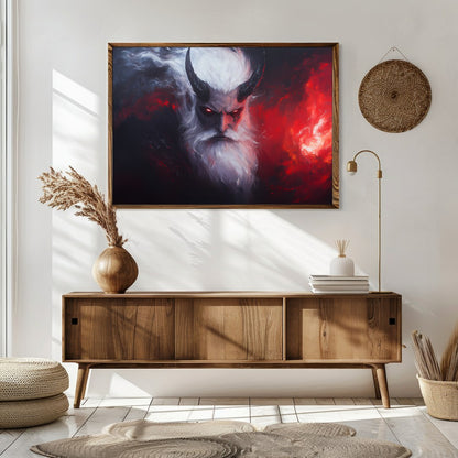 Dive into the depths of fantasy with this striking artwork, depicting a powerful demon with an for Sitting Area
