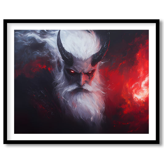 Dive into the depths of fantasy with this striking artwork, depicting a powerful demon with an for space