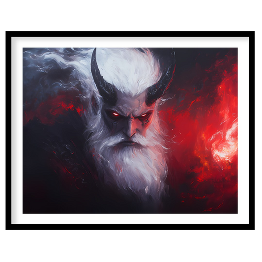 Dive into the depths of fantasy with this striking artwork, depicting a powerful demon with an for space