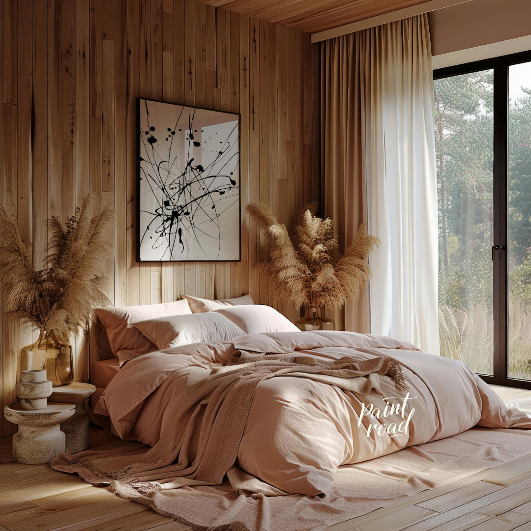 """Ink Burst"" captures the explosive energy of ink splatters and lines against a stark white backd… for bedroom