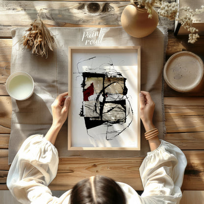 """Ink Burst"" captures the explosive energy of ink splatters and lines against a stark white backd… for other