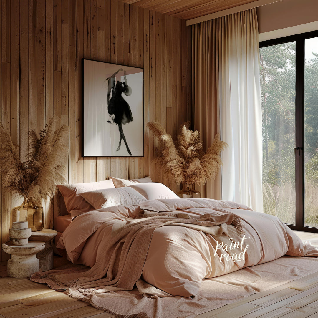 """Ink Dress"" presents a minimalist fashion illustration rendered in expressive black ink against … for bedroom