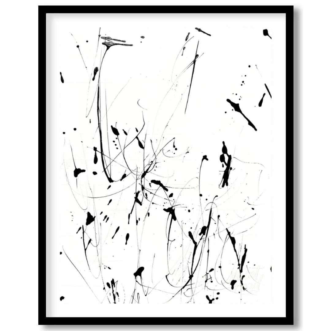 """Ink Eruption"" captures the dynamic energy of splattered ink against a stark white background. T… for room