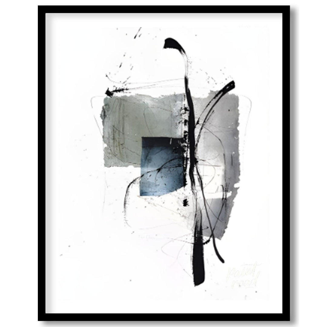 """Ink Fragment"" presents a dynamic interplay of abstract forms and expressive ink strokes against… for sweet home