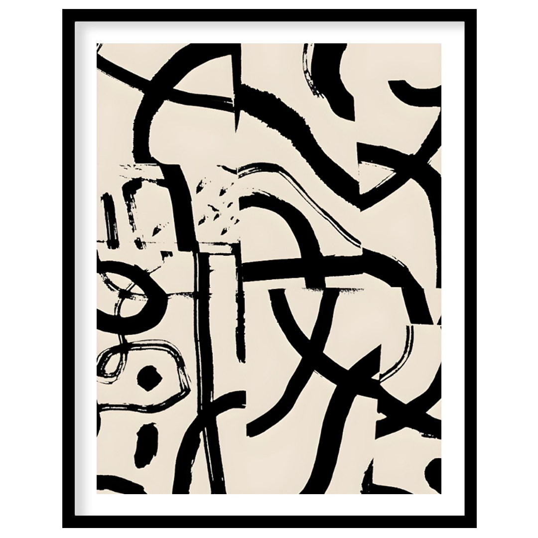 """Ink Fragment Collage"" presents a dynamic abstract composition created from fragmented sections … for home