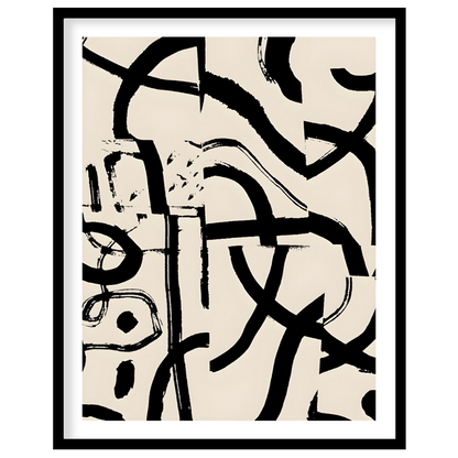 """Ink Fragment Collage"" presents a dynamic abstract composition created from fragmented sections … for home
