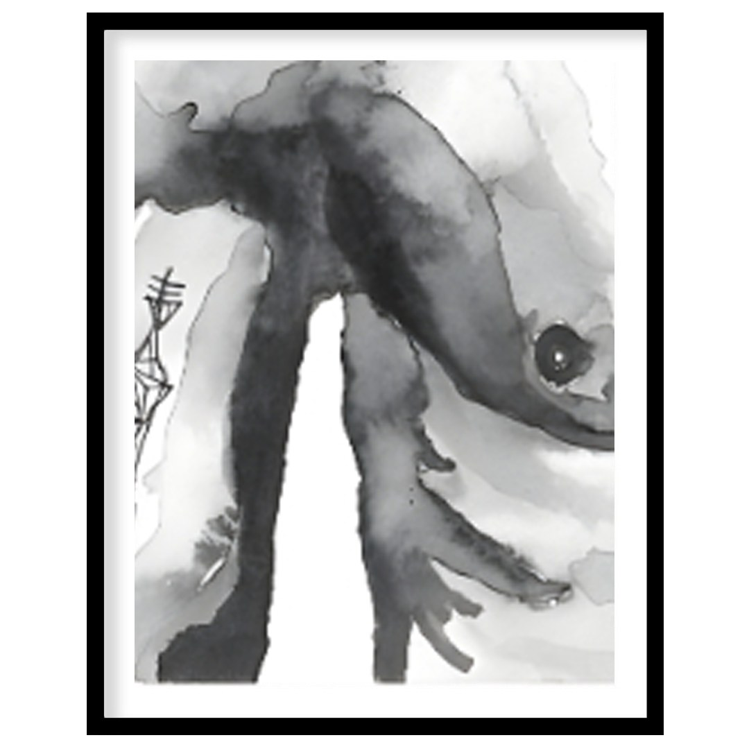"""Ink Torso"" presents a minimalist figure study rendered in delicate washes of gray ink against a… for sanctuary