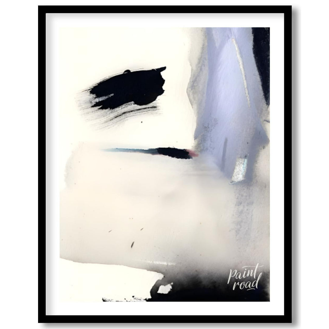 """Ink Veil"" presents an abstract composition with a focus on fluid ink washes and delicate color … for haven