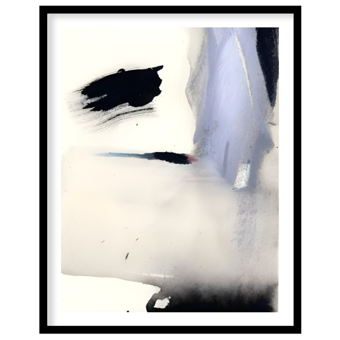 """Ink Veil"" presents an abstract composition with a focus on fluid ink washes and delicate color … for haven