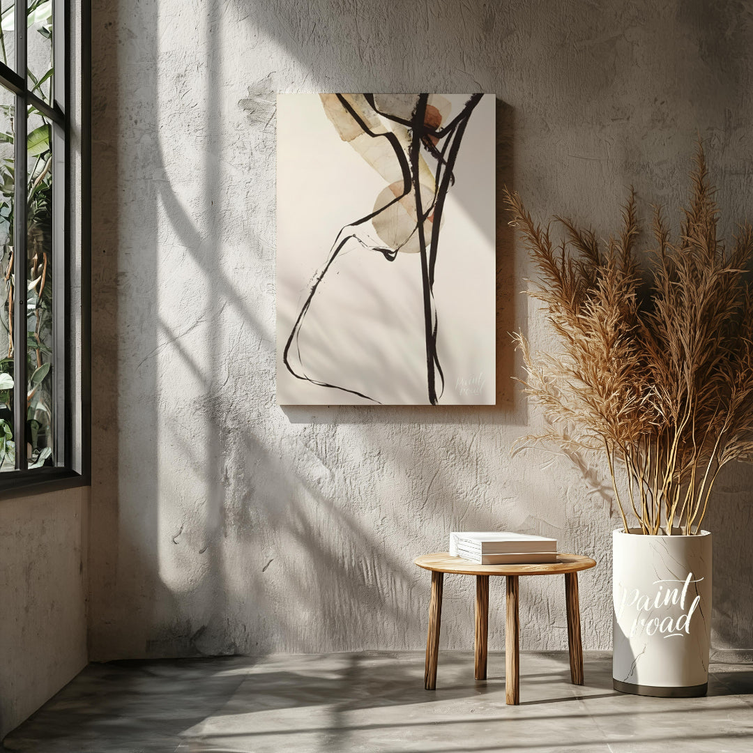 """Intersecting Limbs"" presents an abstract composition with a focus on dynamic lines and fragment… for living room