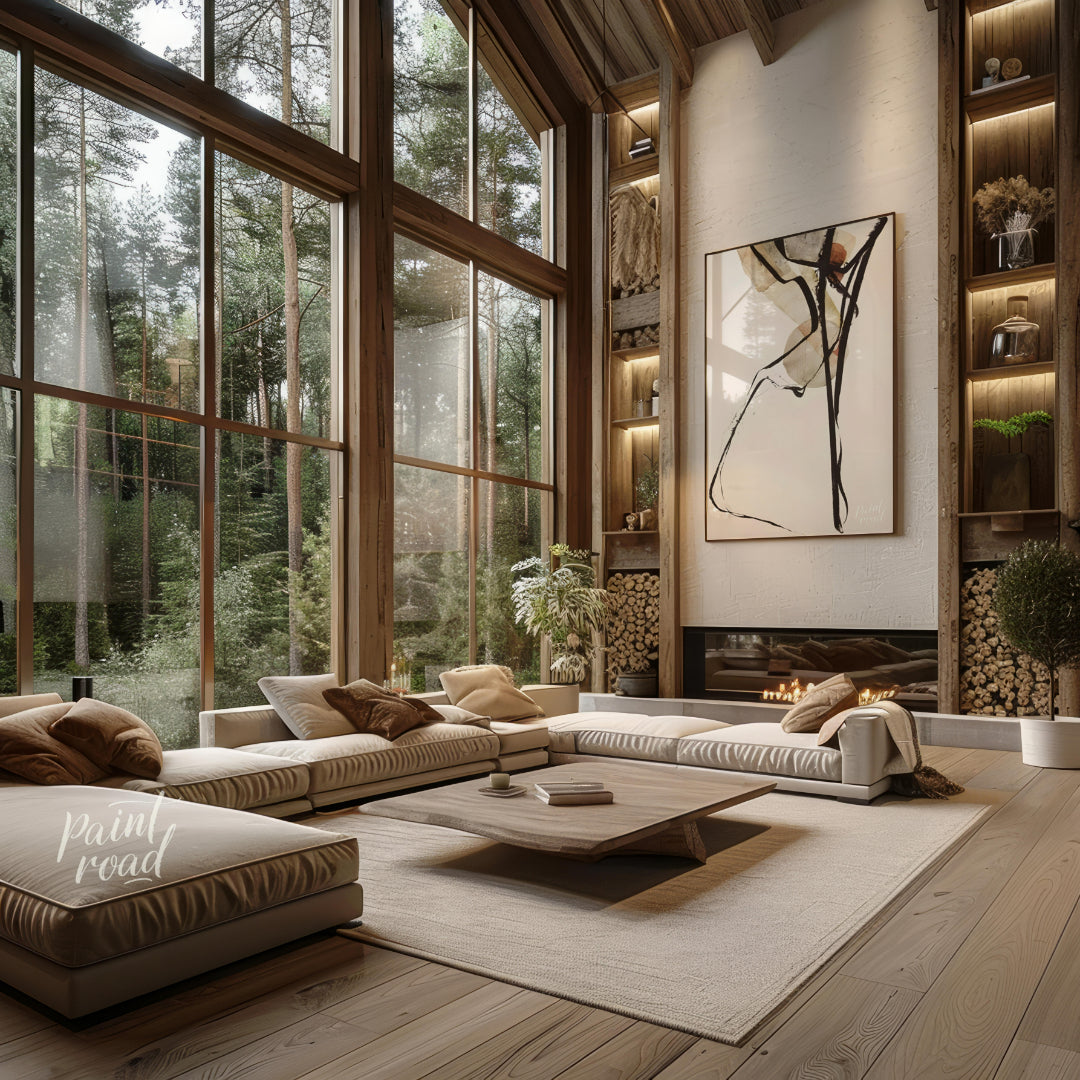 """Intersecting Limbs"" presents an abstract composition with a focus on dynamic lines and fragment… for living room