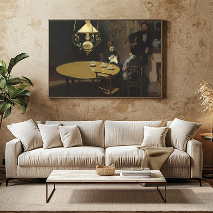 Capture the subtle elegance of a bygone era with this atmospheric artwork, depicting a quiet for Family Room