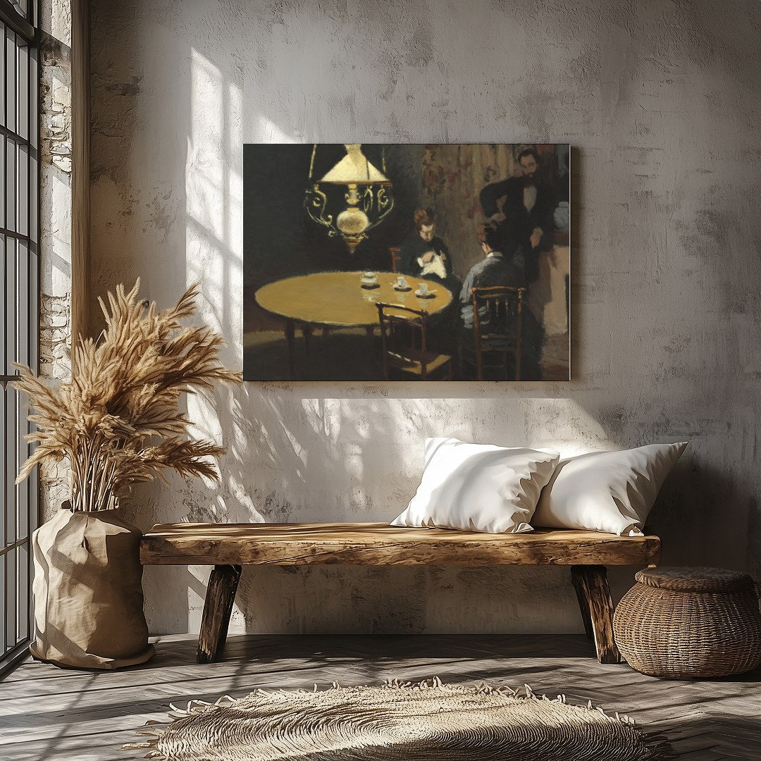 Capture the subtle elegance of a bygone era with this atmospheric artwork, depicting a quiet for Veranda