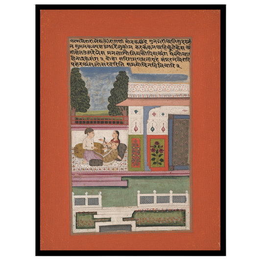 Experience the serene elegance of a royal couple in a vibrant garden setting, captured in intricate for decor