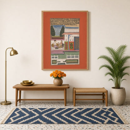 Experience the serene elegance of a royal couple in a vibrant garden setting, captured in intricate for Hallway