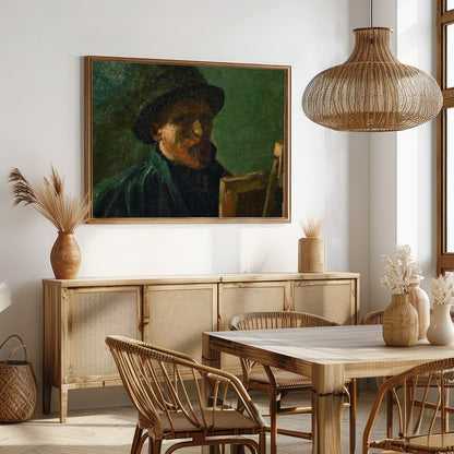Capture the depth and introspection of creativity with this evocative portrait. The earthy tones for Dining