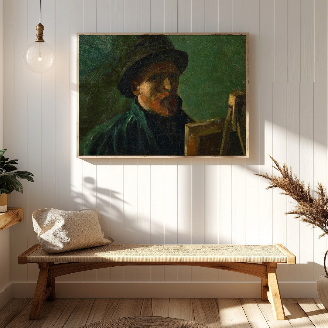 Capture the depth and introspection of creativity with this evocative portrait. The earthy tones for Hallway