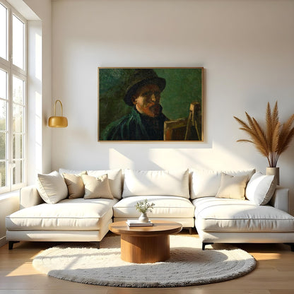 Capture the depth and introspection of creativity with this evocative portrait. The earthy tones for Living Room