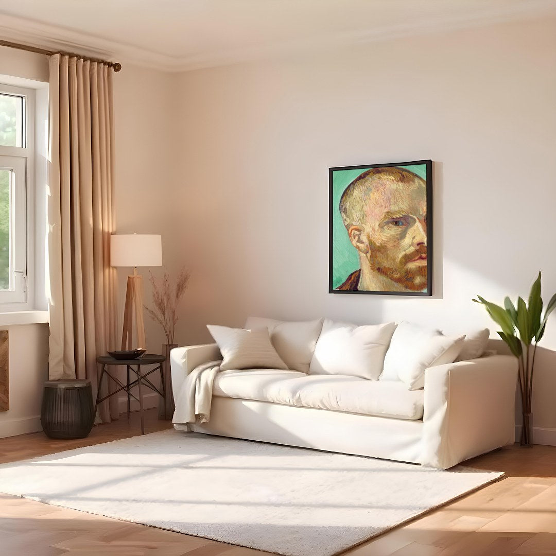 This striking self-portrait showcases the profound introspection and emotional depth typical of for Family Room
