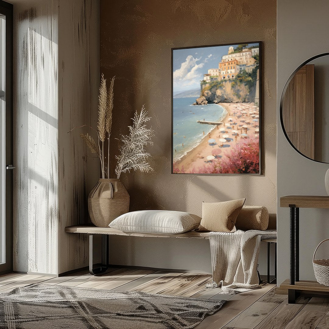 Capture the essence of Mediterranean charm with 'Italian Coastal Bliss.' This stunning artwork for abode
