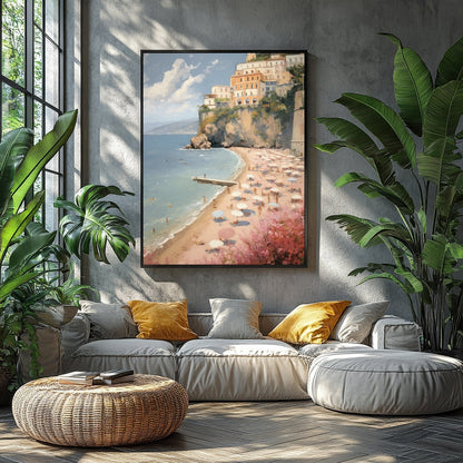 Capture the essence of Mediterranean charm with 'Italian Coastal Bliss.' This stunning artwork for Balcony