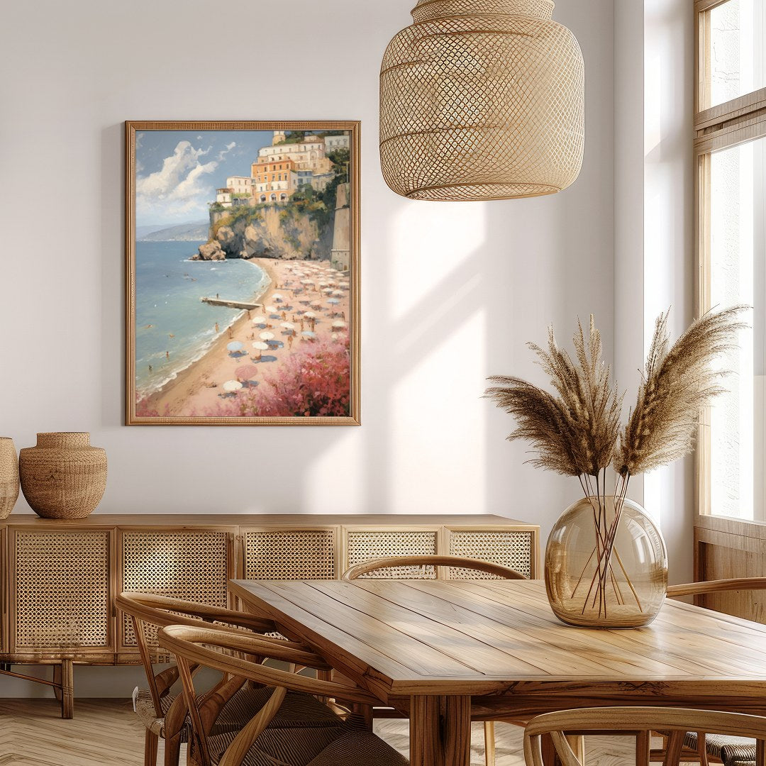 Capture the essence of Mediterranean charm with 'Italian Coastal Bliss.' This stunning artwork for Extra Kitchen
