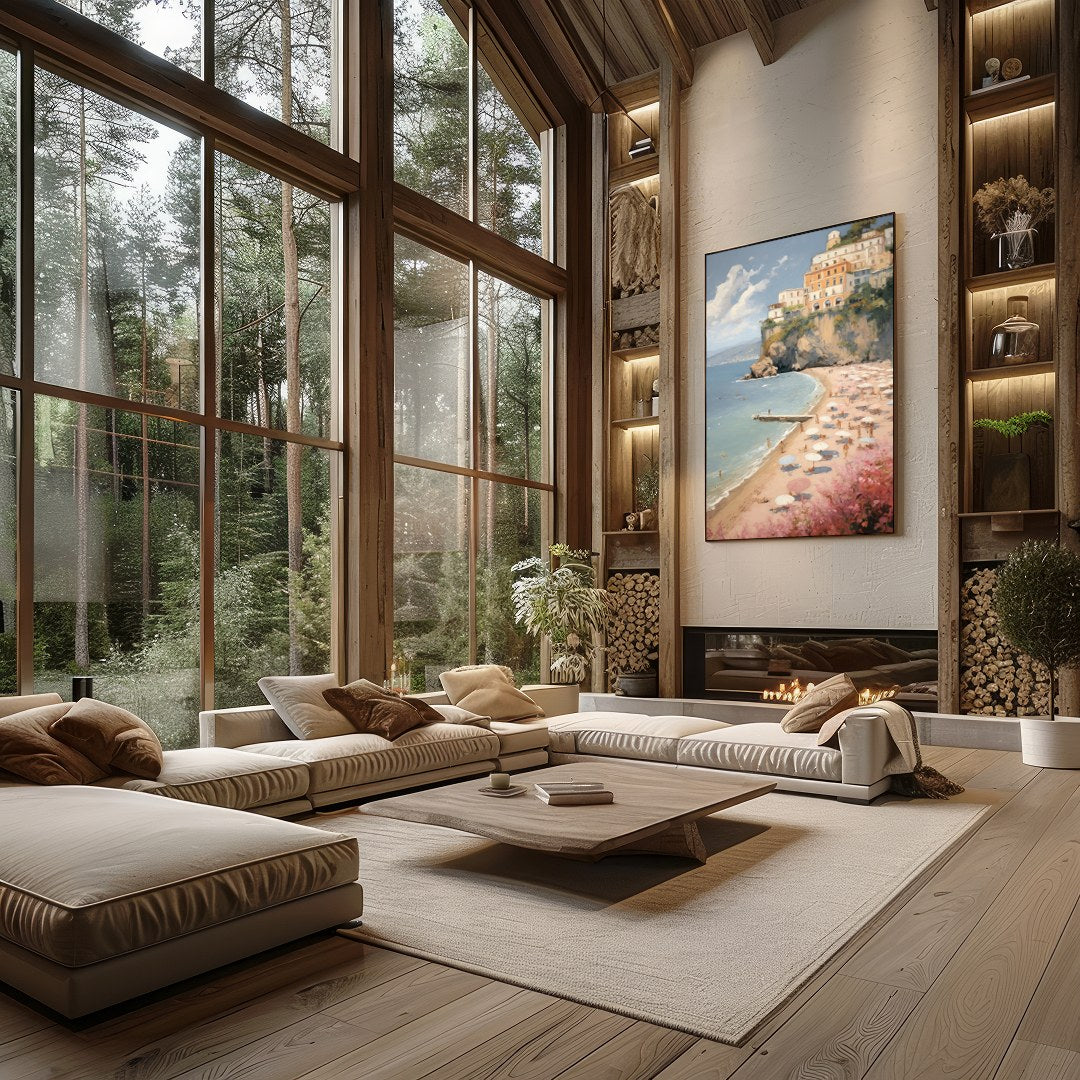 Capture the essence of Mediterranean charm with 'Italian Coastal Bliss.' This stunning artwork for Living Room
