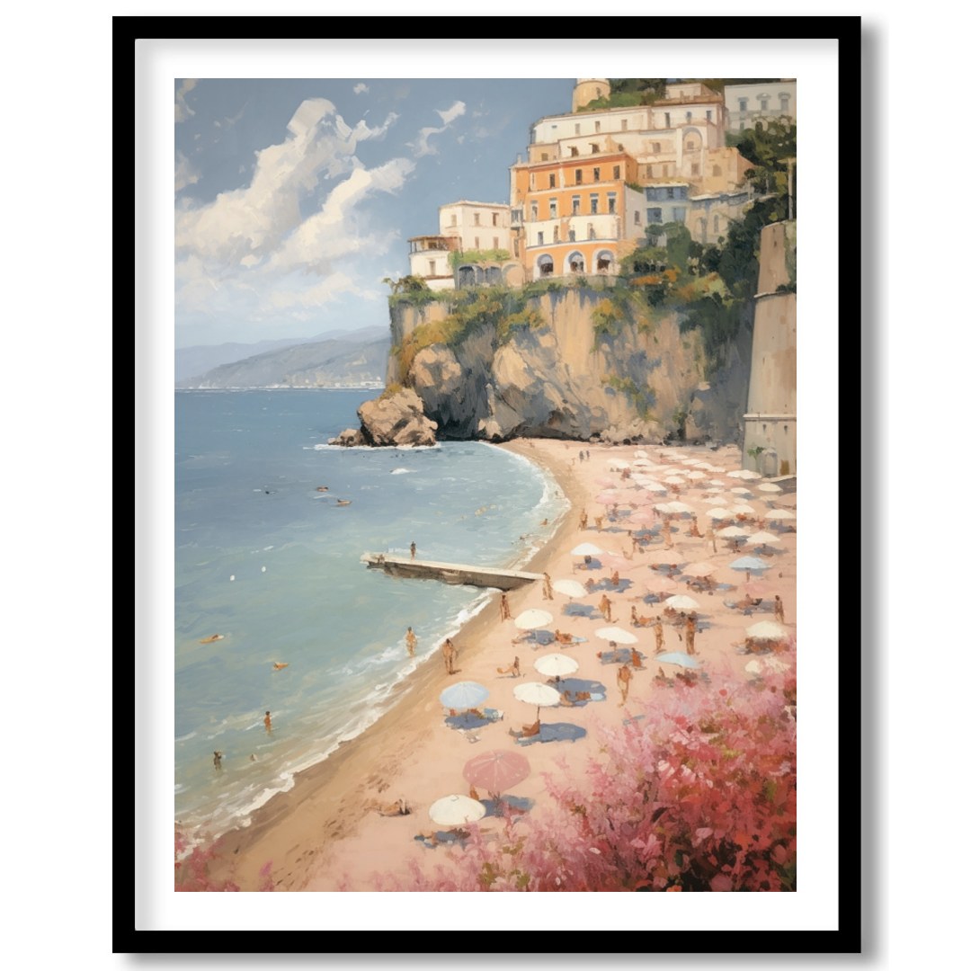Capture the essence of Mediterranean charm with 'Italian Coastal Bliss.' This stunning artwork for loft