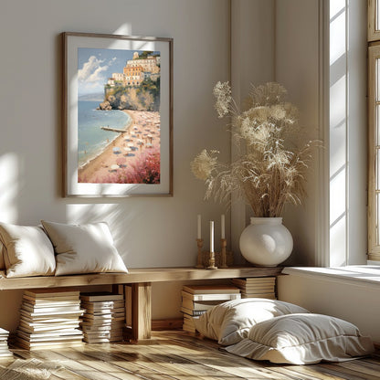 Capture the essence of Mediterranean charm with 'Italian Coastal Bliss.' This stunning artwork for space