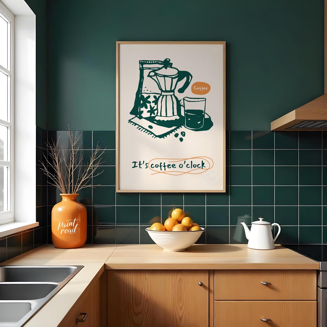 This inviting poster captures the essence of coffee culture with a simple yet elegant line art illu… for kitchen
