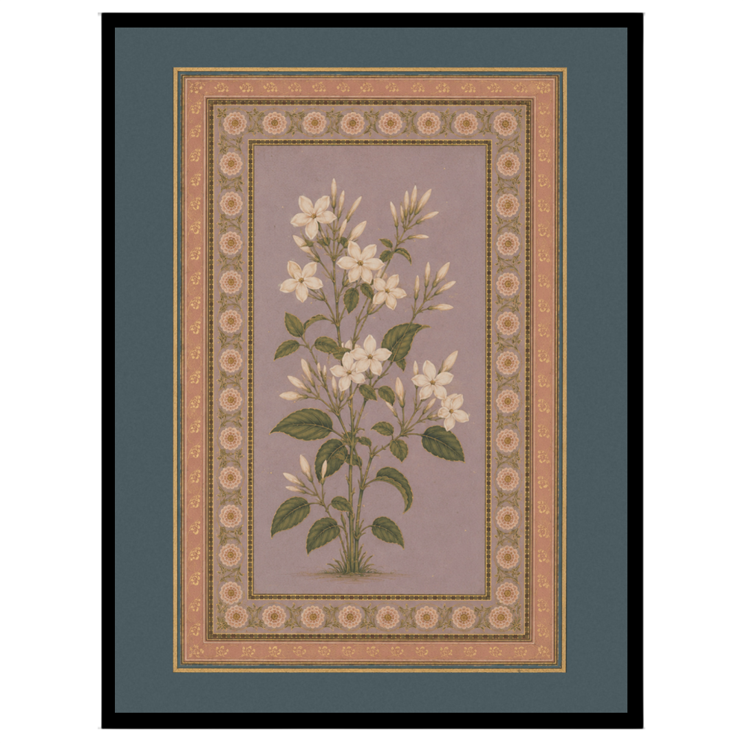 Experience the serene beauty of Mughal art with this exquisite print depicting a sprig of ivory for sweet-home